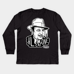 al capone killer portraits black Kids Long Sleeve T-Shirt